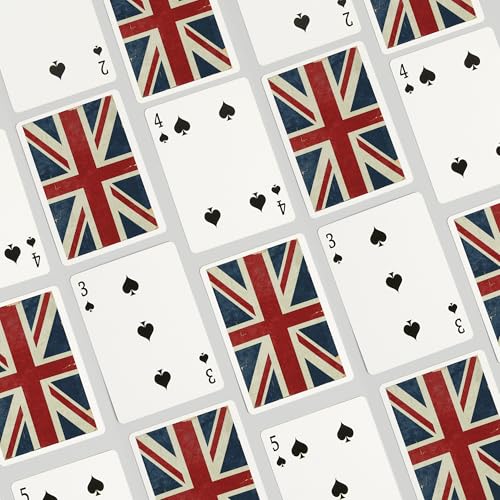 Union Jack, Distressed Letterpress, 52 Naipes Póker miniatura 4