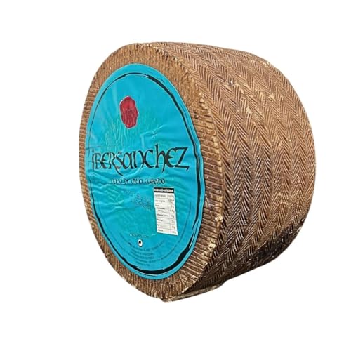 Queso de Oveja Curado 'Ibersánchez' - Pieza Grande 3kg Aprox - Elaborado con Leche CRUDA - Origen Sierra de Jabugo (Huelva) - Sabor Intenso