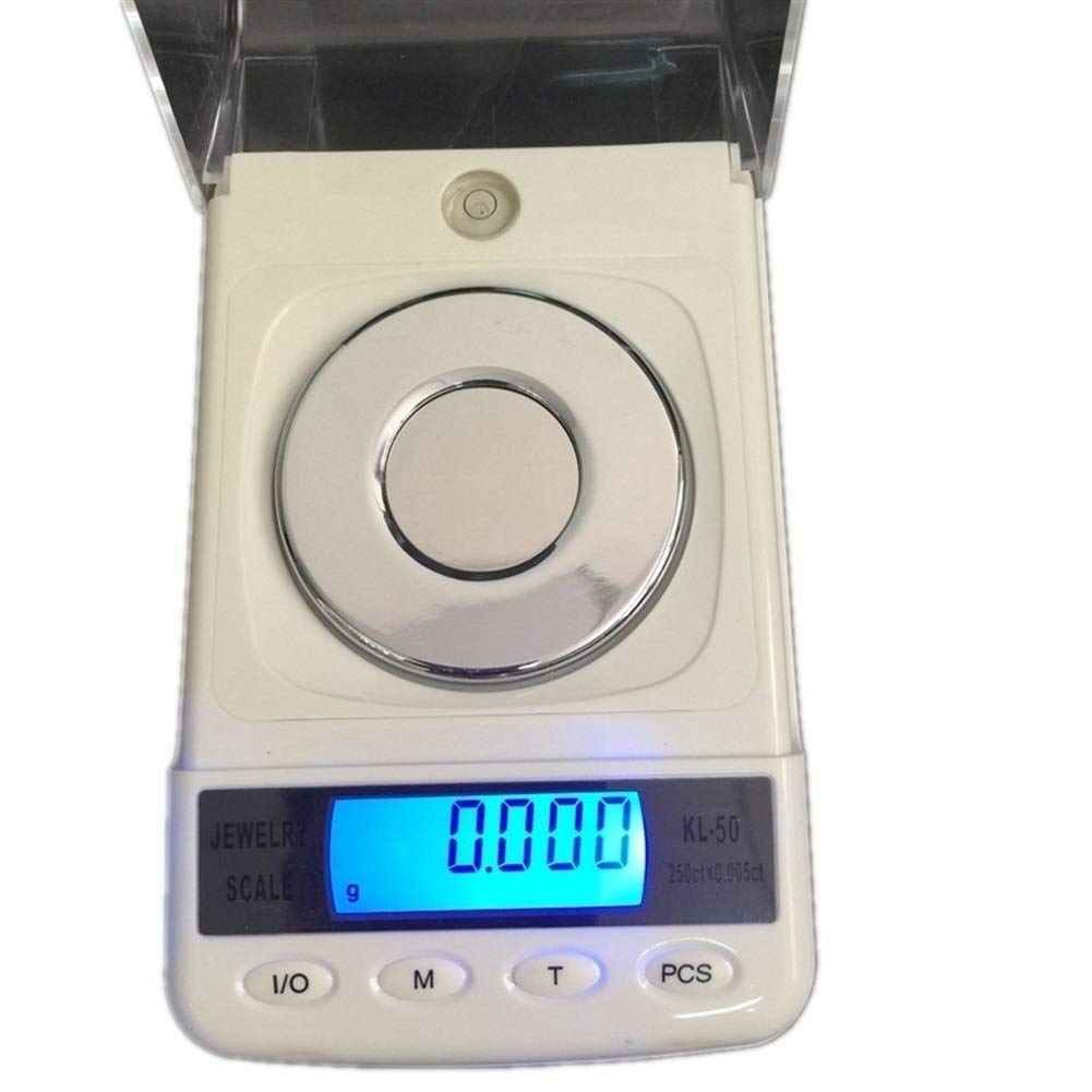 Wagi, cyfrowe wagi kuchenne, przenośna cyfrowa elektroniczna waga kuchenna, 50g 0.001g Cyfrowa waga elektroniczna 0.001g Precyzyjny LCD Cyfrowa biżuteria Diamentowa waga Laboratorium Liczenie karatów