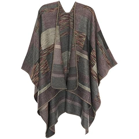 Yoimira Women's Printed Poncho Cape Shawl Fashionable Open Front Wrap Gift from Cover