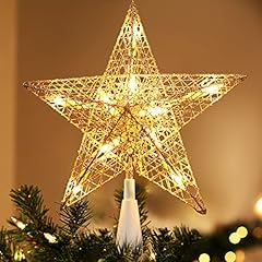 Silver Star Christmas Tree Topper 9"