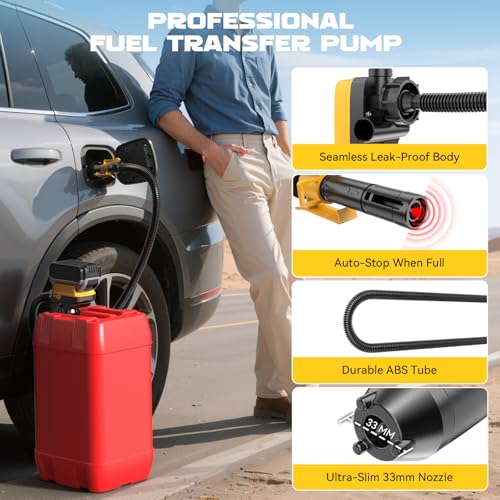 Ecarke Cordless 3.2 GPM Fuel Transfer Pump (DeWalt 20V & Milwaukee 18V Compatible, Tool Only) - image 6