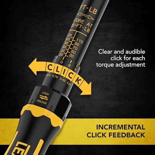 Image of LEXIVON Torque Wrench, 3 /8-Inch Drive, Dual Scale 20-120 FT-LB (27.1-162.7 N.m), Premium Rubber-Grip Handle, Deluxe Hybrid Case (LX-TW38)