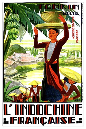 Cartel genérico indochina Tonkin de 300 gramos de alta calidad, 60 x 90 cm (50 x 70 cm, disponible a 70 € bajo petición)