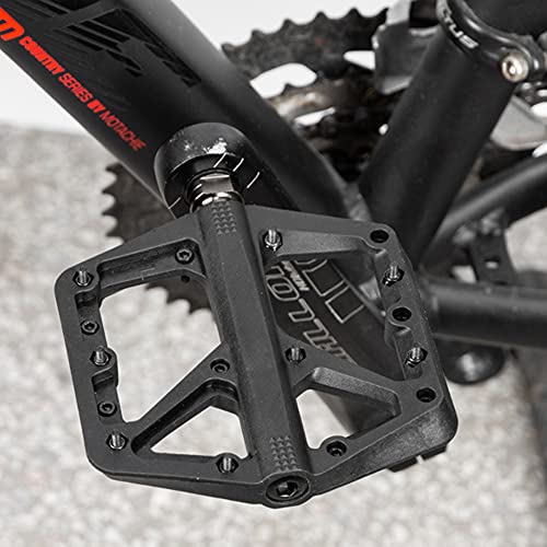 Mountain Bike Pedals 9/16" Nylon Composite Flat Pedals Lightweight Sealed Bearing Bike Platform Pedals For Bmx Mtb Mountain Road Bike Black #TOP4