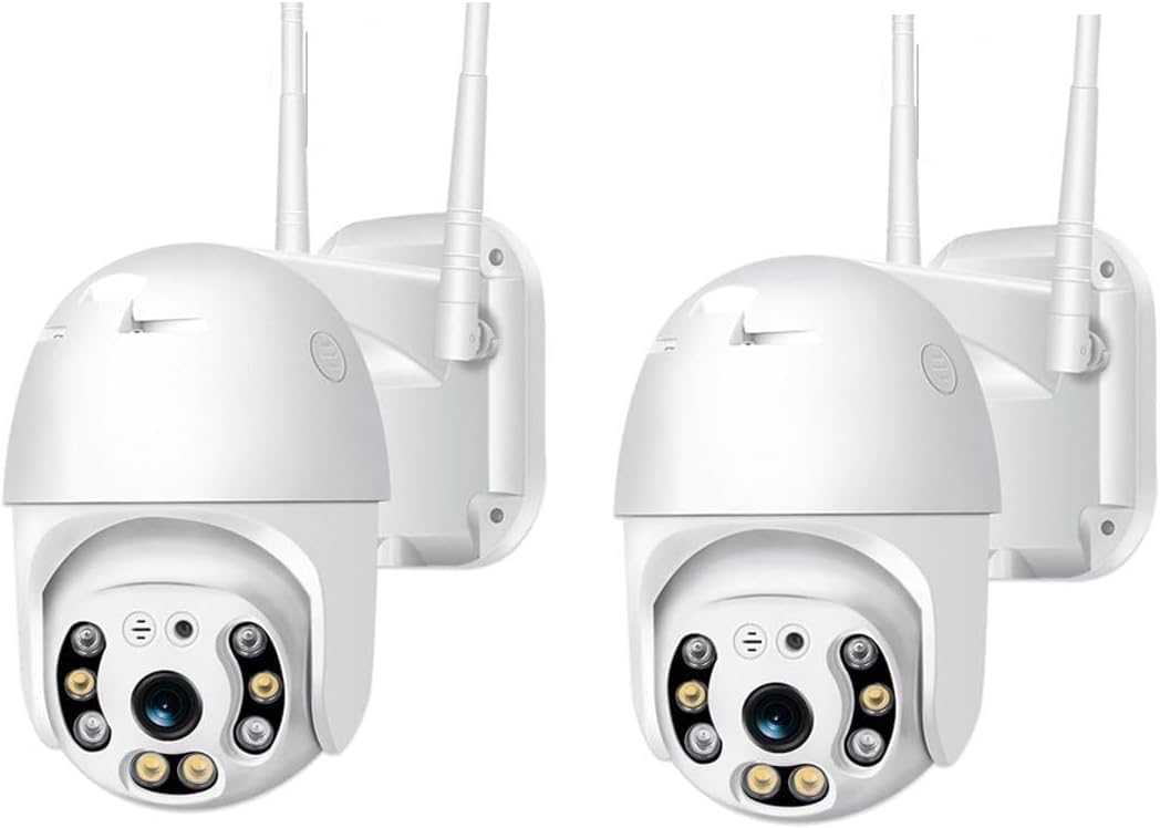 2 PEZZI Telecamera PTZ WiFi Esterno ICSEE - Camera Wireless Smart con Speed Zoom per Sicurezza Esterna, Visione Notturna, Rilevamento Movimento …