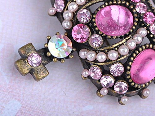 Image of Alilang Crystal Rhinestone Gem Queen Crown Tiara Jewelry Pin Brooch