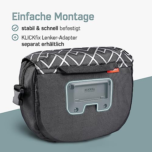 Borgen KLICKfix Lenkertasche Fahrrad - Wasserabweisende und geräumige Fahrrad Lenkertasche 5 L - Fahrradtasche Lenker