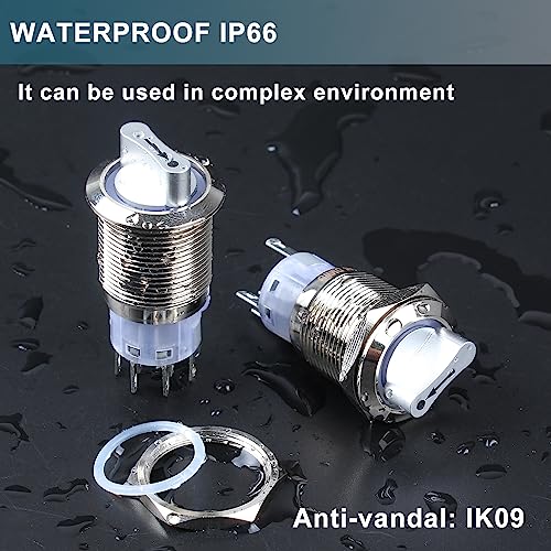 Sélecteur rotatif pré-câblé pour éviter les erreurs de montage 22mm ON-OFF - 6