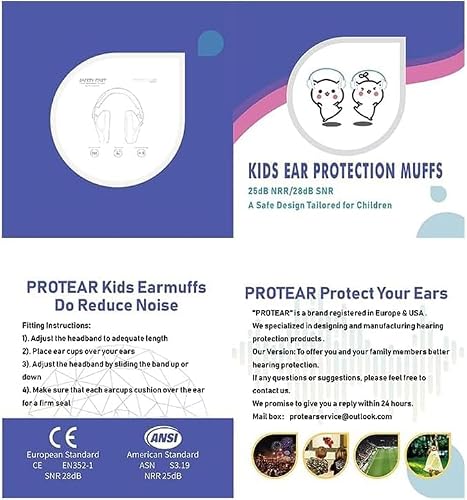 PROTEAR Protections auditives SNR 28 dB pour enfants - Casque Anti Bruit Enfant idéale pour les enfants sous les feux d'artifice,les événements sportifs et les environnements bruyants（Panda） – vue 8