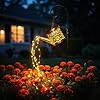 Solar Garden Lights Outdoor Decoration, Metal Solar Watering Can Lights Outdoor Waterproof, Small Patio Light Yard Lawn Pathway Decor, Gardening Gifts for Women Mom Grandma