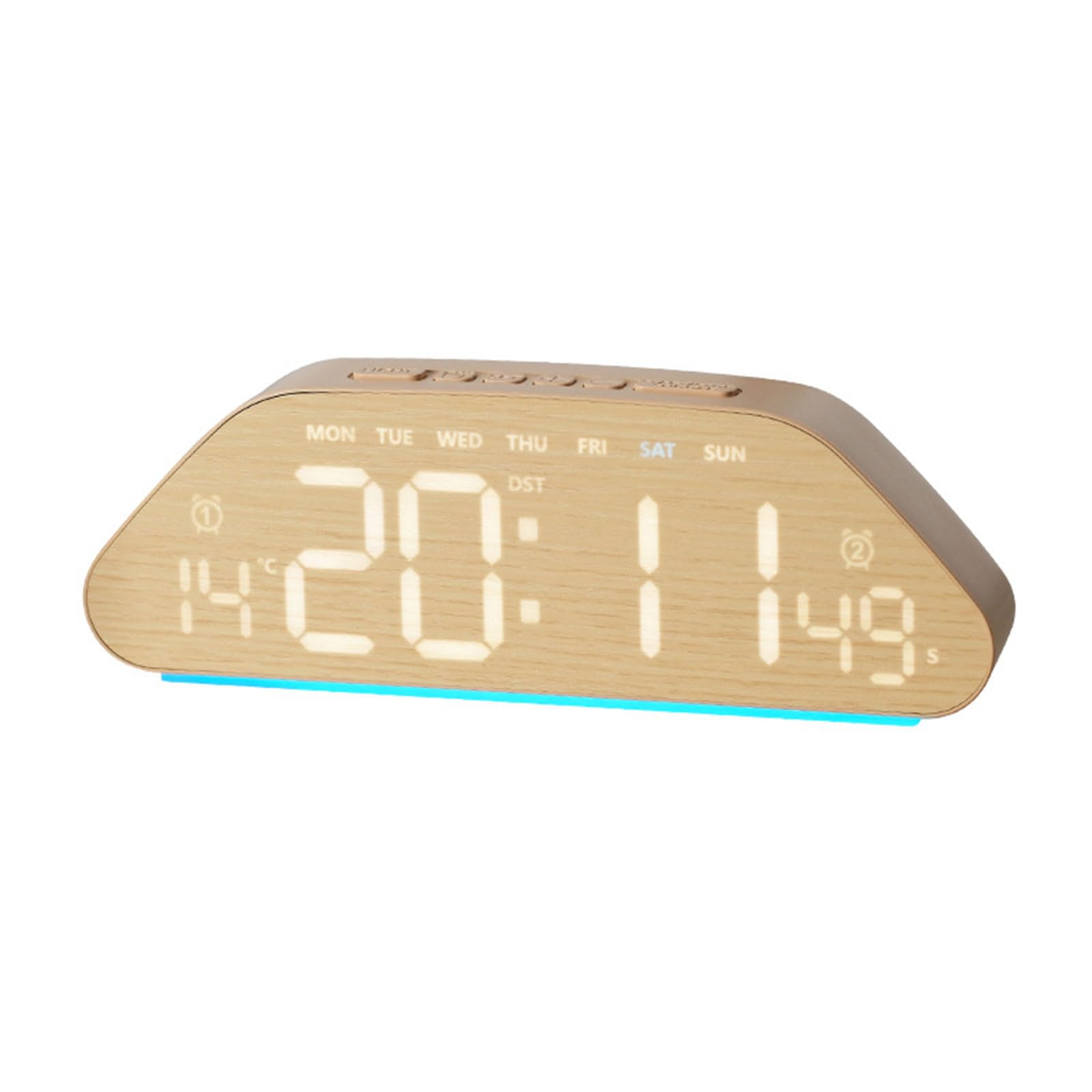 JSGHGDF Digital Alarm Clock for Bedroom Desk Clock for Living Room Bedroom with Large Number, Dimmer, Loud Alarm Day of Week Desk