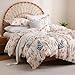 JSD Fall Floral Duvet Cover Set King Size, 3 Piece Boho Botanical Printed Microfiber Comforter Covers Zipper Closure