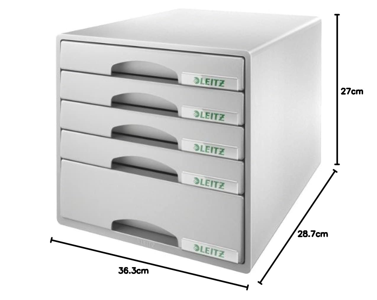 Leitz Plus 52110085 Bloc de classement 5 Tiroirs Gris