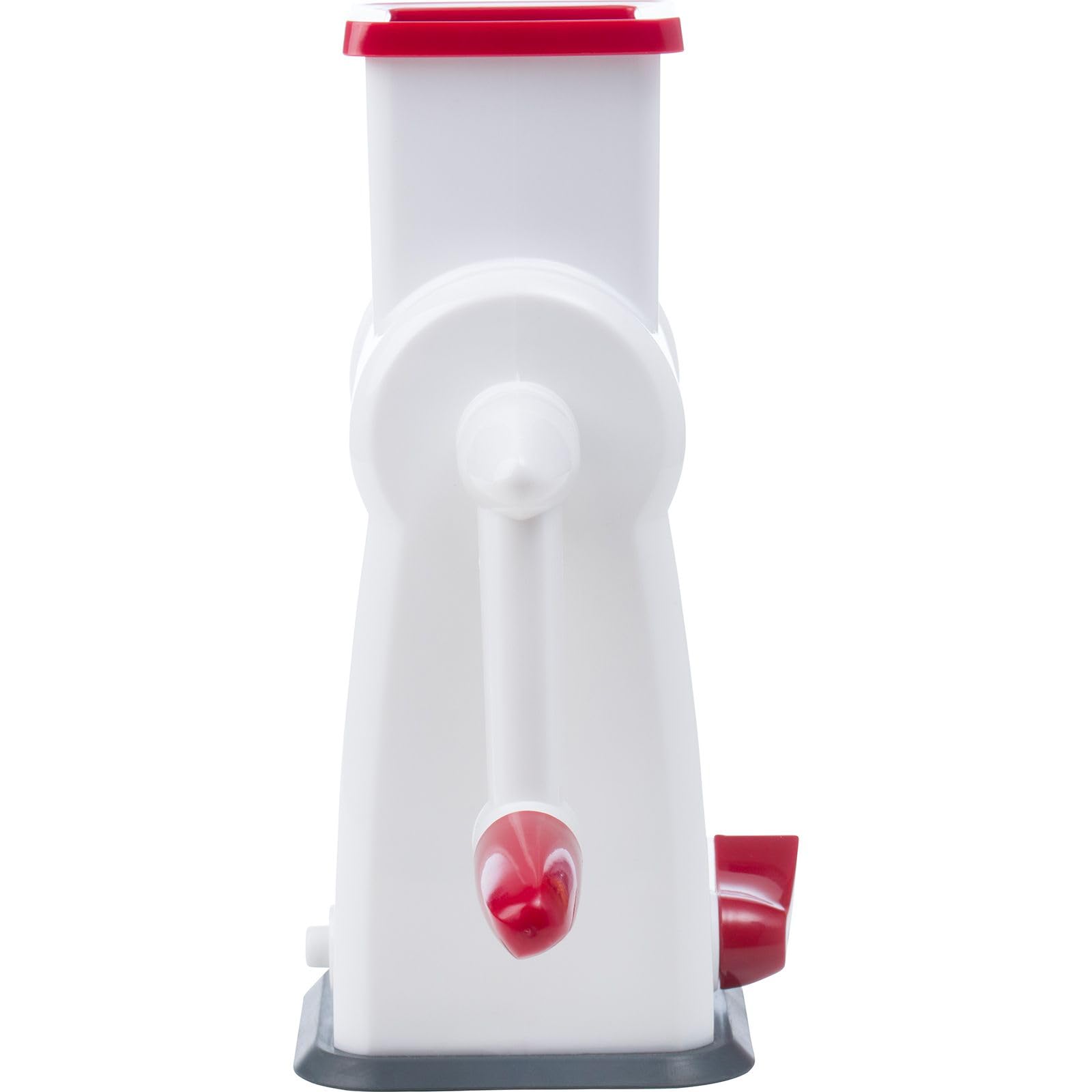 Westmark Macina a tamburo per mandorle con ventosa, Altezza: 18,9 cm, Acciaio inox/Plastica, Almondo, Bianco/Rosso, 97152260