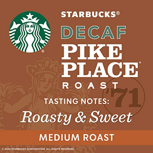 Image of Starbucks Decaf K-Cup Coffee Pods - Pike Place Roast for Keurig Brewers - 1 box (24 pods)