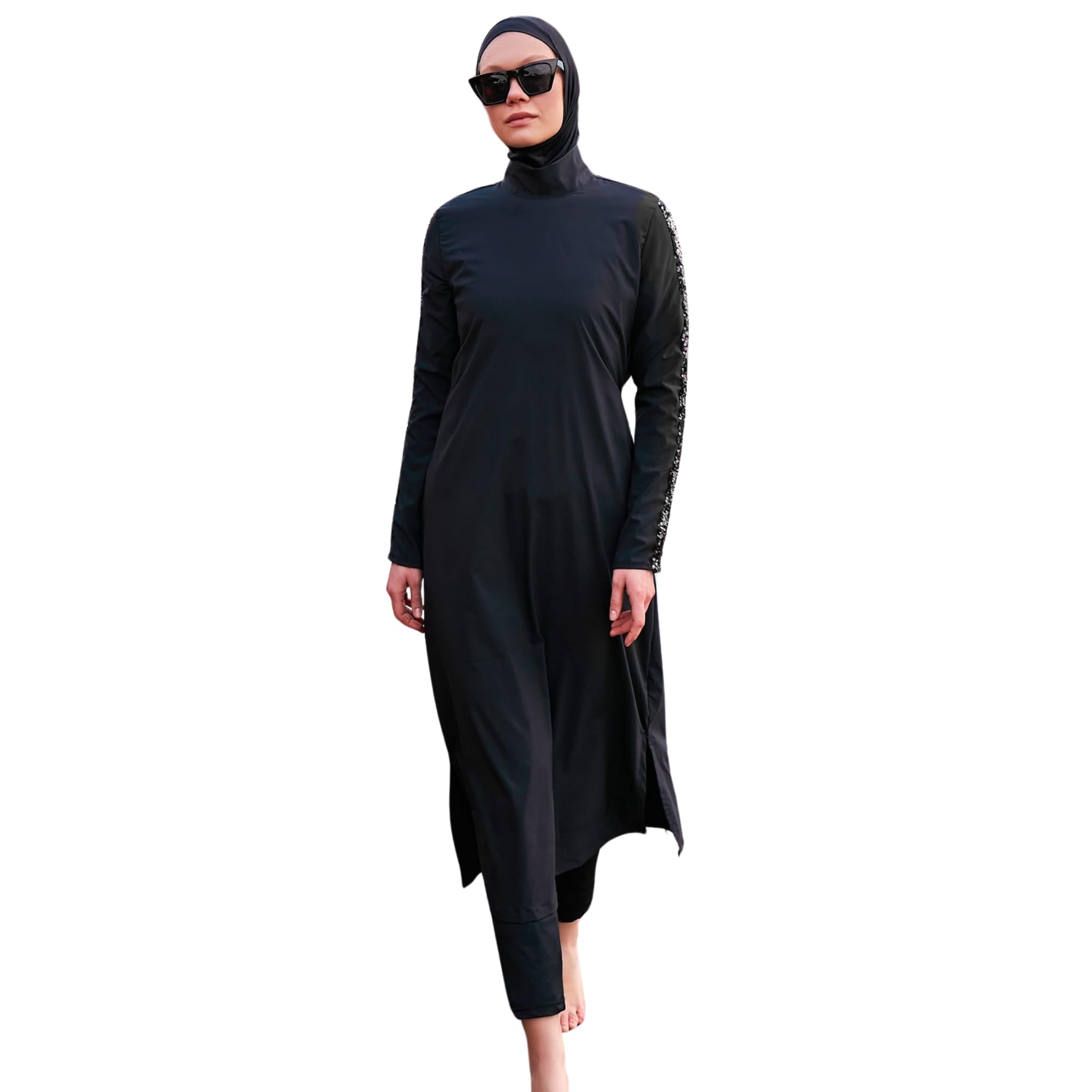 MARINA SWIMWEAR Costume da bagno da donna musulmano in stile burkini musulmano in 4 pezzi | Rashguard a maniche lunghe a copertura completa | modesto hijab