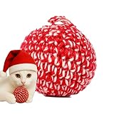 Picture of JAYU PET Red Cat Ball [W/O Bell Version] - Handmade Silvervine Cat Toy with Catnip, Interactive Matatabi Ball for Indoor Cats & Kittens, Feline Play Toy & Gift (2.7 inch)