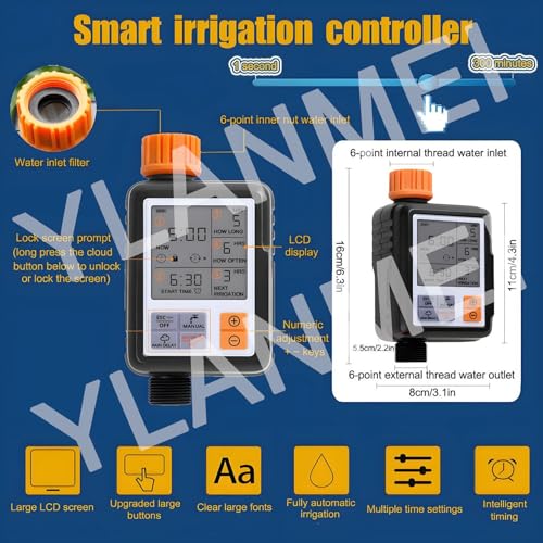 Automatic 360° Adjustable Irrigation System Kit with Timer, Fogging Sprinkler for Outdoor Garden, Lawn, Yard, Greenhouse - 20m/65.6ft Drip Watering Solution