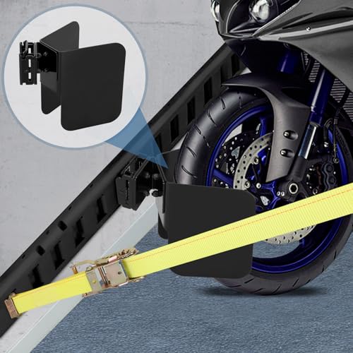Image of Saranna E-Track Wheel Chock for E-Track /X-Track System |E Track Motorcycle Wheel chocks for Dirt Bikes|E-Track Accessories for Enclosed Trailer 2 Pack
