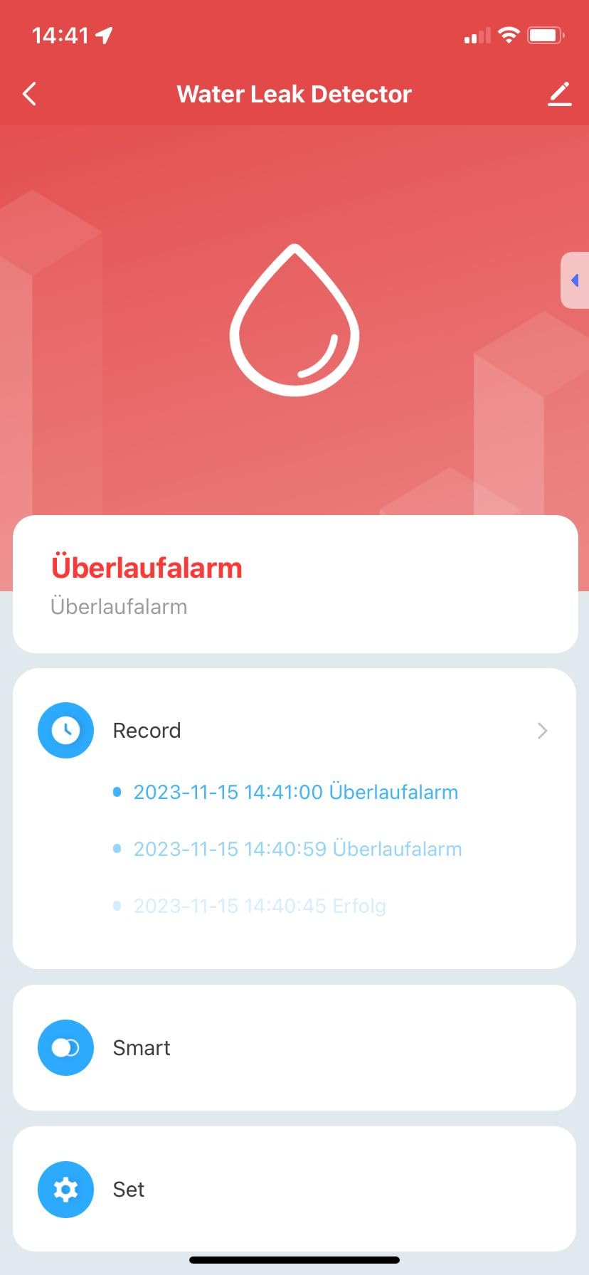 Schabus Wassermelder WWD 241 Smart mit Minischwimmer, 230V, einfache Installation (Schukostecker), akustische (90dB) und optische Warnung, zudem Push Meldung bei Anbindung an Smart-Life App