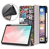 ipad air 2 32gb [Stabiler Dreifach Ständer]: Dreifach gefaltete vordere Abdeckung mit zwei stehenden Positionen für bequemste Tastatur und Filmbetrachtung. Sie können den Standmodus beim Malen,Fernsehen,Lesen und Tippen verwenden.