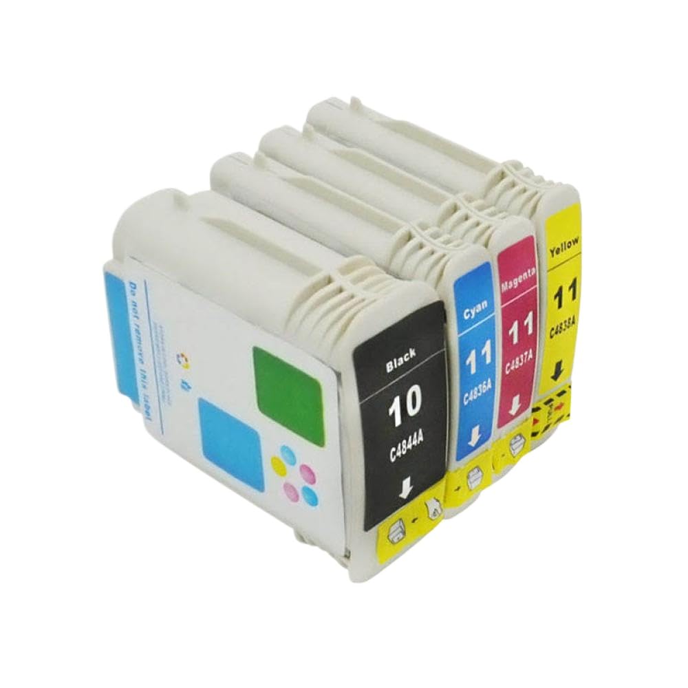 Confezione da 4 Cartucce d'inchiostro Datasonic C4844A Compatibili con HP Designjet 10 11 100plus 110 2800dtn 2800dt
