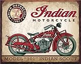 Desperate Enterprises Indian Scout Motorcycle Tin Sign - Nostalgic Vintage Metal Wall Décor - Made in USA