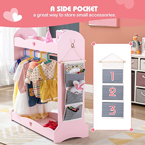 Joyldiaskidsdressupstoragewithmirrorkidarmoirewsidehookpocketspretendstorageclosetforkidscostumedressupwardrobewtopshelfshoesstorageforbedroomgirlsroompink  Urban Country Home Decor Joyldias kids dress up storage with mirror kid armoire wside hook pockets pretend storage closet for kids costume dress up wardrobe wtop shelf shoes storage for bedroom girls room pink  urban country home decor