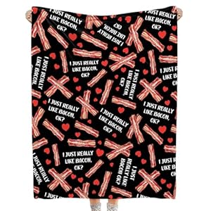 I Just Really Like Bacon Blanket-Bacon Gift for Kids Men Women-Soft Flannel Lightweight Blanket for Sofa Bed Birthday Festival Camping Outdoors 40″x50″ for Kids Children
