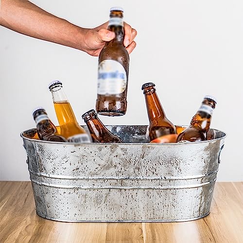 Tina galvanizada para bebidas de 15 litros, el enfriador grande para tus fiestas 7