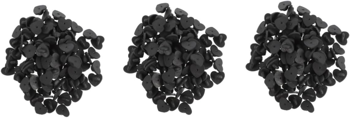 300pcs Heart Shaped Rubber Badge Tacks Pin Backs for Lapel Tie Tacks Name Tags Easy to Use Clasp for Jewelry Making and Uniforms