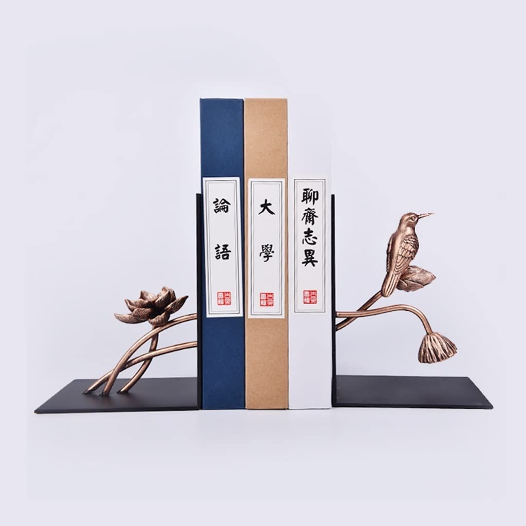 Bookend Metalowe podpórki na książki Klips do książek Kreatywny i model ptaka, Idealny do dekoracji gabinetu, biura, sypialni Końcówki do książek na półki Książki dekoracyjne/145