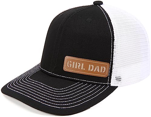 Lichfamy Girl Dad Hat Cap for Daddy from Daughter 112 Trucker Patch Hat for Men New Dad Caps-Black & White