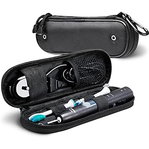 Compact Toothbrush Travel Case for Oral-B Pro 1000/1500/Oral-B Smart 1500 Electric Toothbrush, Electric Toothbrush Travel Case for Philips Sonicare ProtectiveClean 4100/5100/7500 Toothbrush . Black Cover