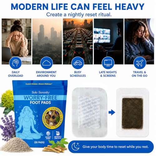Image of Sole Serenity Worry-Free Overnight Foot Pads for Relaxation with Zeolite, Magnesium, & Holy Basil - 20 Pack