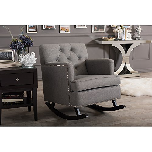 Baxton Studio Bethany Rocking Chair, Grey #TOP4