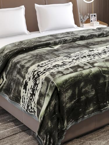 Image of Monte Carlo Double Bed Heavy Winter Blanket Moon Valley 2 Ply Box Pack 871 GSM | 4.5 KG, (240x220 CM) Olive