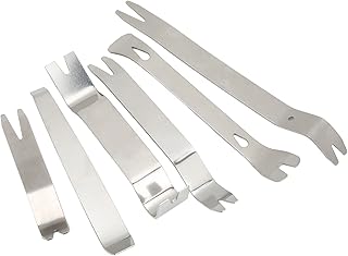 Ferramenta de remoção de fixador de carro, conjunto de ferramentas de remoção de guarnição de carro aço inoxidável sólido antiferrugem 6 peças para janela para porta