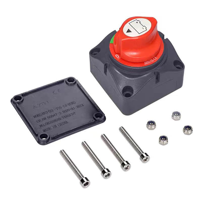1PC Battery Switch Disconnect Isolator, 600A 12-72V Battery Power Cut Master Switch, for Marine, Car, Off-Road Vehicle, Truck, RV Marine Boat Yacht