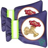 2Pack Outdoor Faucet Covers for Winter, 8.3" H x 6.7" W Outside Hose Bib Covers Protector Spigot Covers Insulated Winter Waterproof Freeze Protection Pipe Covers Socks Protector (Blue-2Pack)