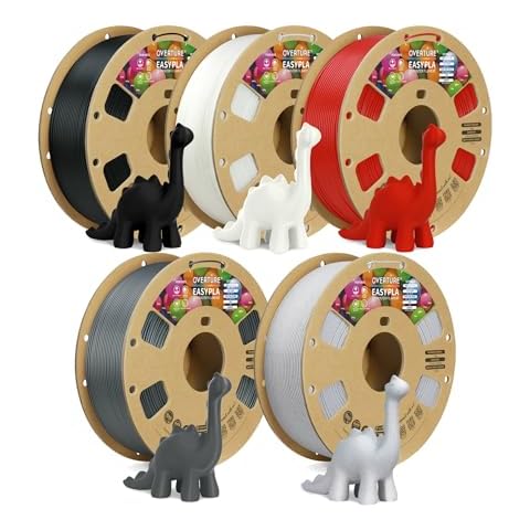 OVERTURE Easy PLA丨 1.75mm 3D Printer Filament, 5kg Cardboard Spool (11lbs), Dimensional Accuracy +/- 0.03mm, Fit Most FDM Printer (Black&White&Red&Rock White&Space Gray) Cover