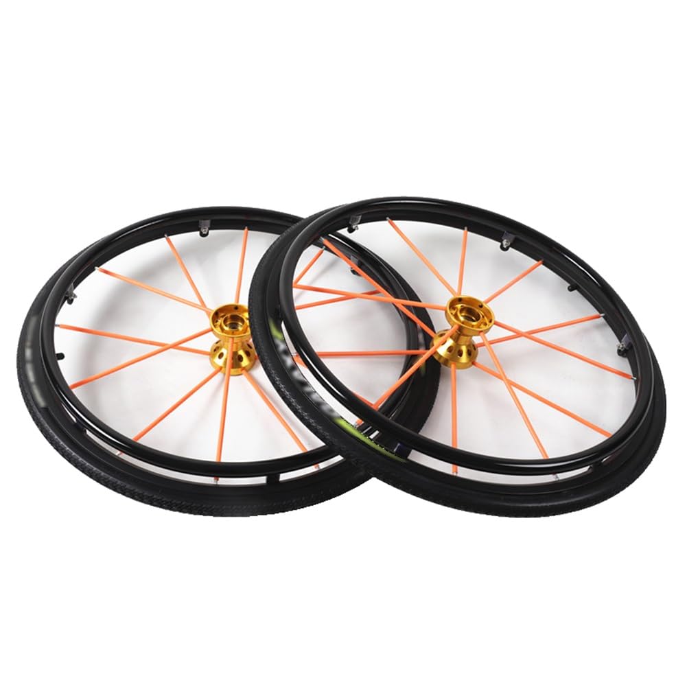 Ruedas Traseras de 24 x 1 para Silla de Ruedas Deportiva, Rueda Trasera de Repuesto para Silla de Ruedas de 24 Pulgadas, Neumático, Cojinete: 1/2" (12 mm) (Paquete de 2)