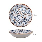 TuYines Keramik Dipschalen,Gewürzschalen Klein,Soja Saucenschälchen,Dipschälchen,Tapas Schalen Set,Snackschalen & Dipschalen,Snackschalen Set 6er,Ø 10 cm Snack Bowl für Sushi,Snack