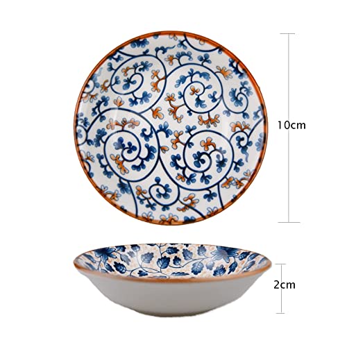 Miniatura 6 de Tuyines Cuencos De Porcelana, Servier Set 6pcs, Juego De Tapas, Para Salsa, Sushi, Aperitivos, Diámetro 10 Cm