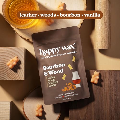 Image of Happy Wax Fan Man Cave Collection Scented Natural Soy Wax Melts - 6 Total Oz. of Scented Wax Melts, Collection Includes Desert Torchwood, Bourbon & Wood and Bonfire