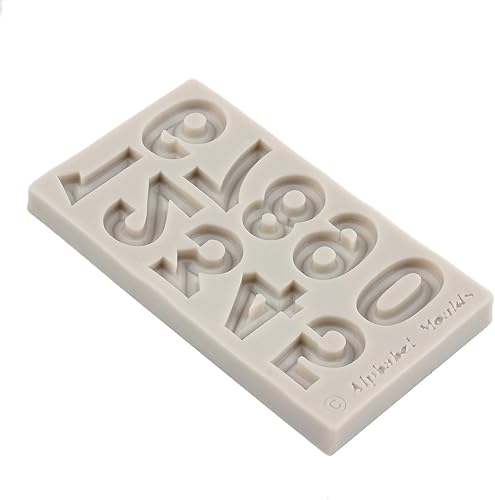 Miniatura 4 de Moldes de silicona para fondant número 3D 0-9, moldes para hornear chocolate para decoración de pasteles, decoración de cupcakes, caramelo y goma de