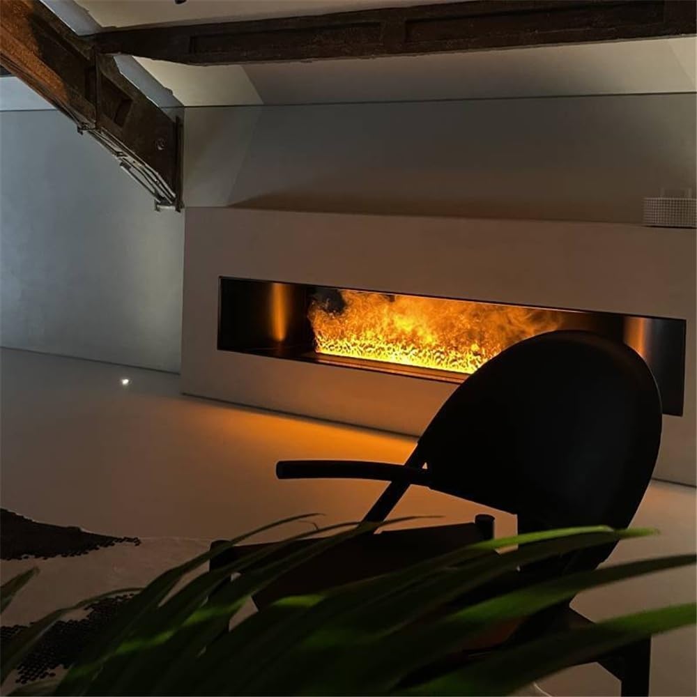 Decorative Fireplace 3D Atomizing Fireplace Recessed Electric with LCD Touch Screen, Remote Control, Flame Adjustment(XXX-Large)