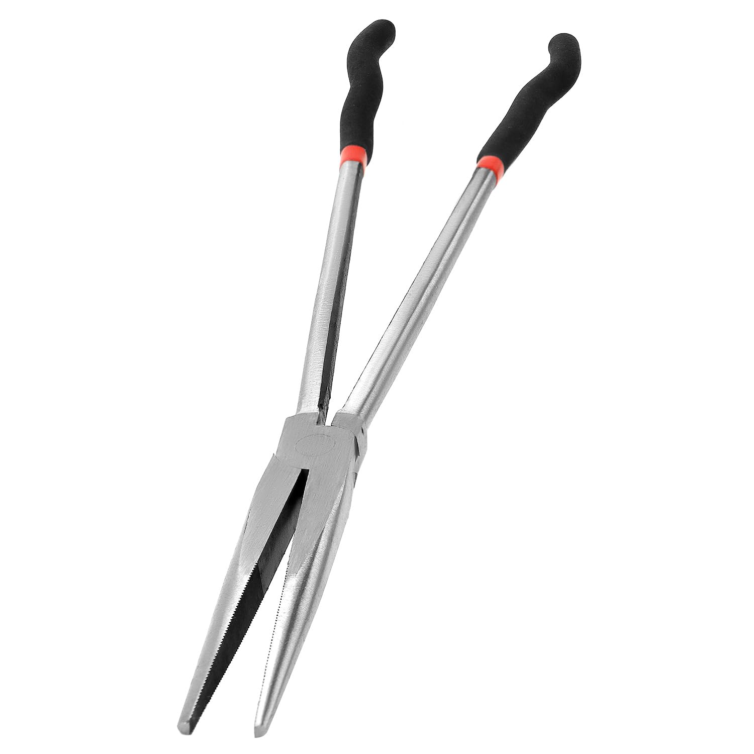 QWORK® Pinza a becchi extra lunghi dritta 400 mm, acciaio di alta qualità, manici antiscivolo, pinza multifunzionale