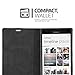 Cadorabo Book Case Compatible with Nokia Lumia 1520 in Night Black - with Magnetic Closure, Stand Function and Card Slot - Wallet Etui Cover Pouch PU Leather Flip